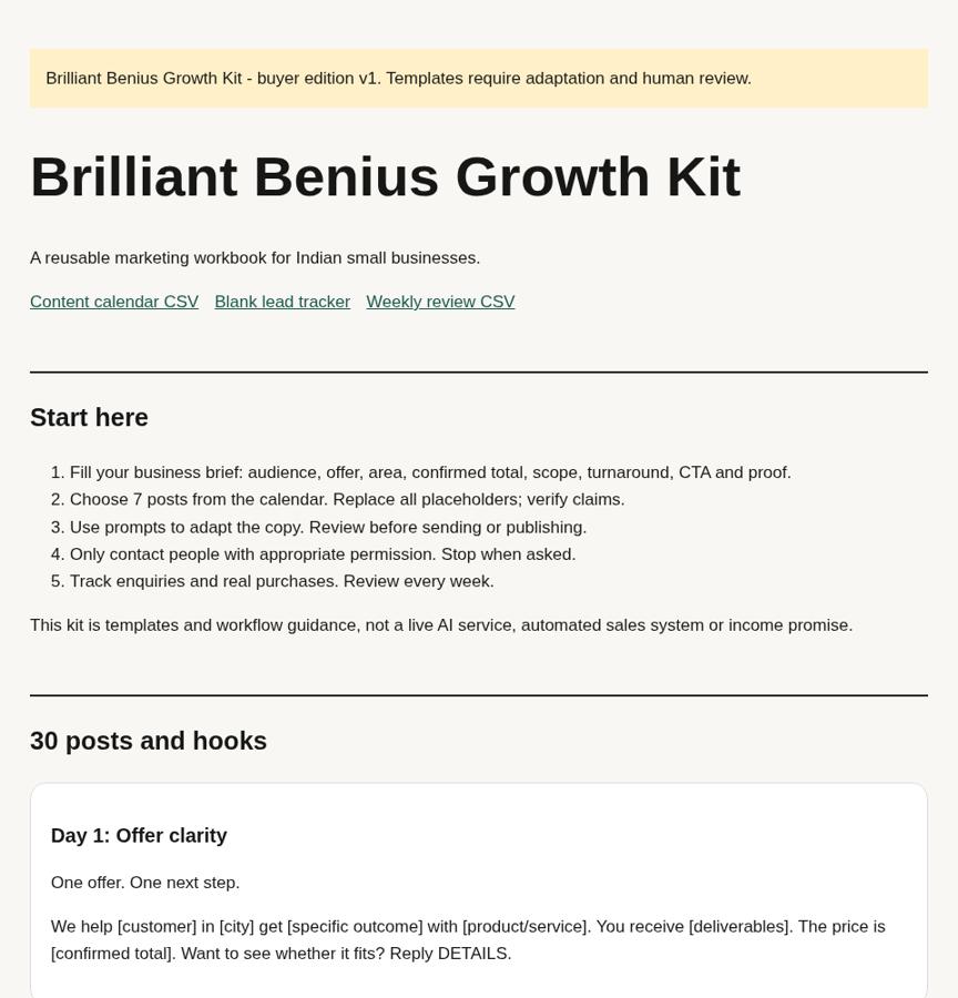 Kit workbook, start here